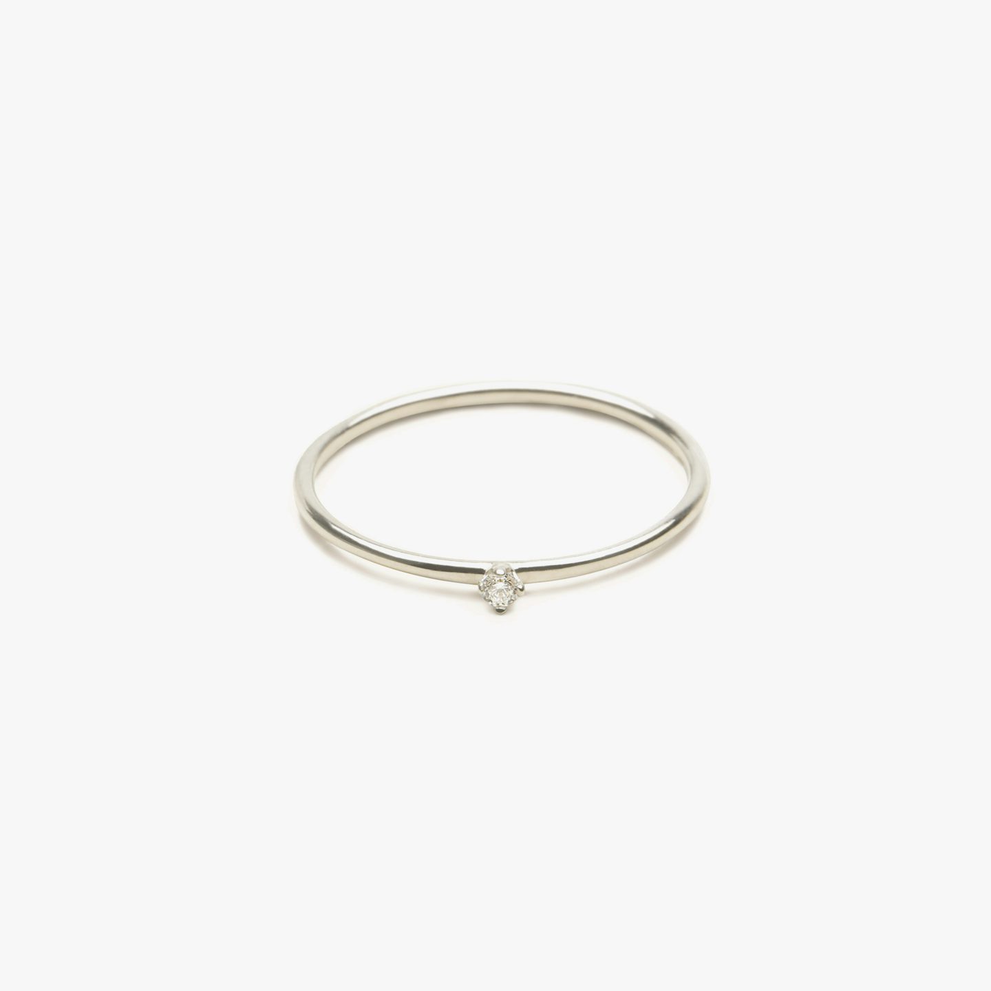 Tiny Ring | Round Brilliant | 14k | 18k White Gold