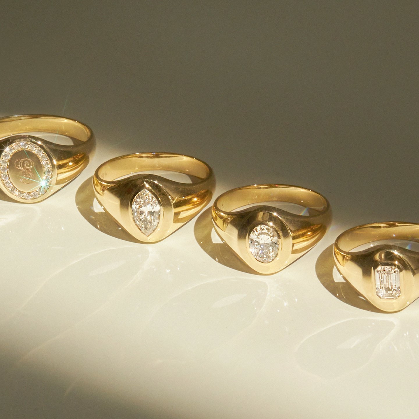 Closeup image of Diamond Signet Ring