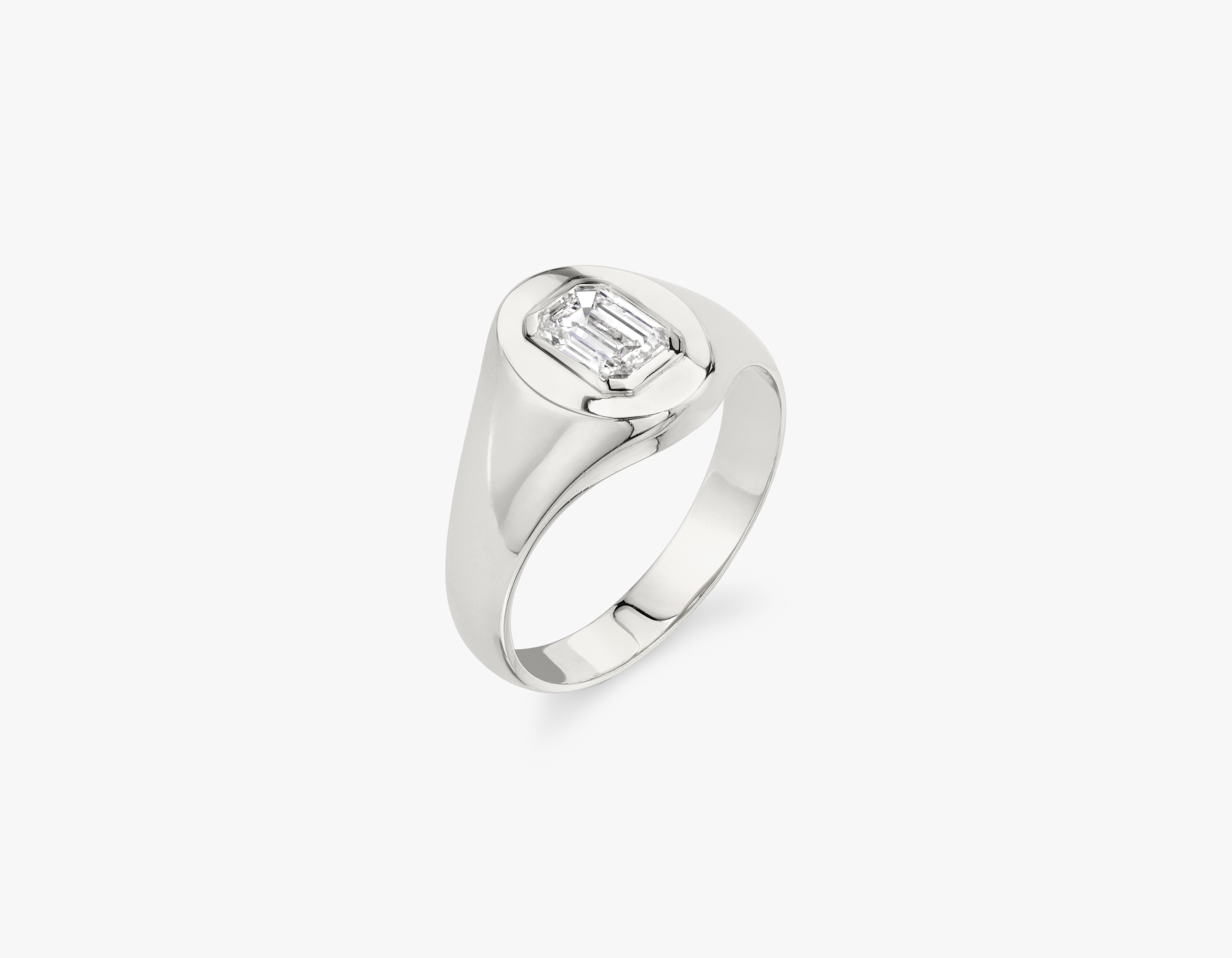 White gold online signet ring womens