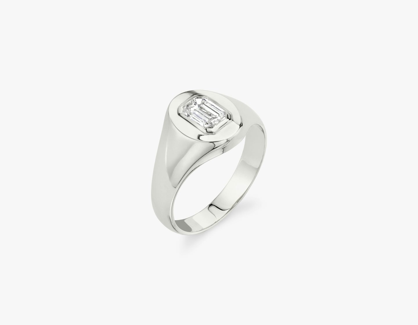 VRAI Signet Ring | Emerald | 14k | 18k White Gold