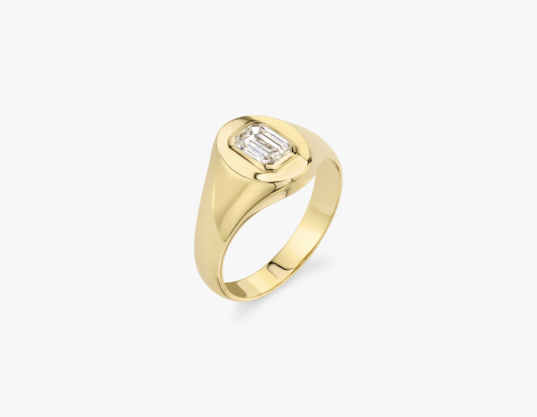 Ladies diamond online signet ring