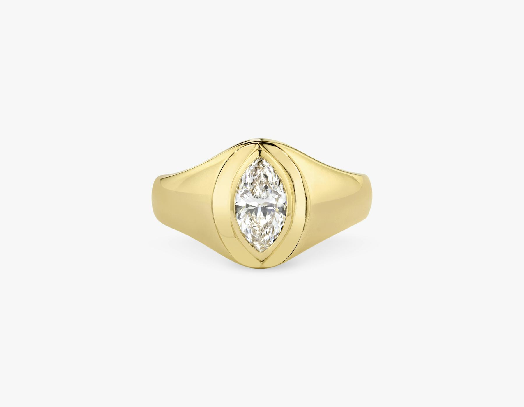 Signet Marquise Diamond Ring