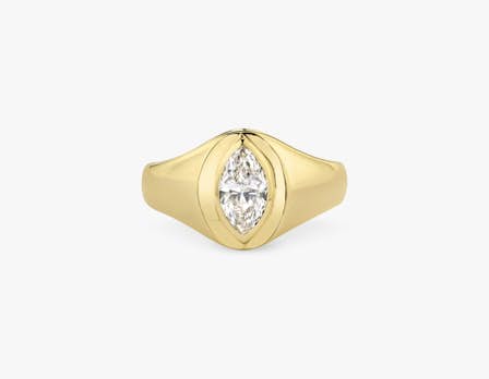 Signet Marquise Diamond Ring