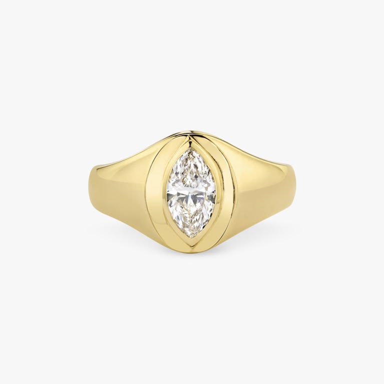 Signet Marquise Diamond Ring