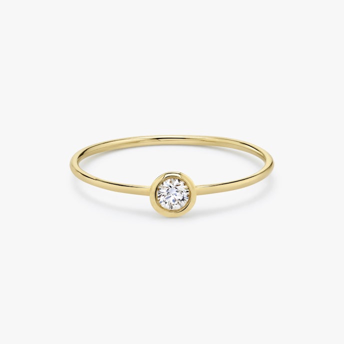 Knife-Edge Bezel RingRound Brilliant | Yellow Gold