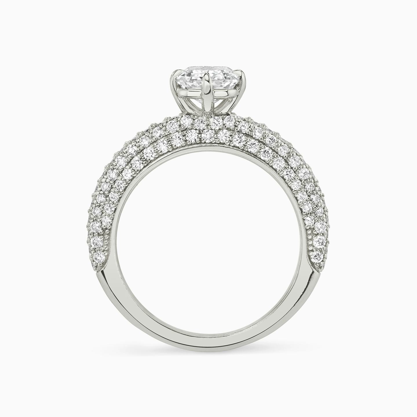 The Curator | Emerald | 18k | 18k White Gold | Band: Pavé | Diamond orientation: vertical | Carat weight: See full inventory