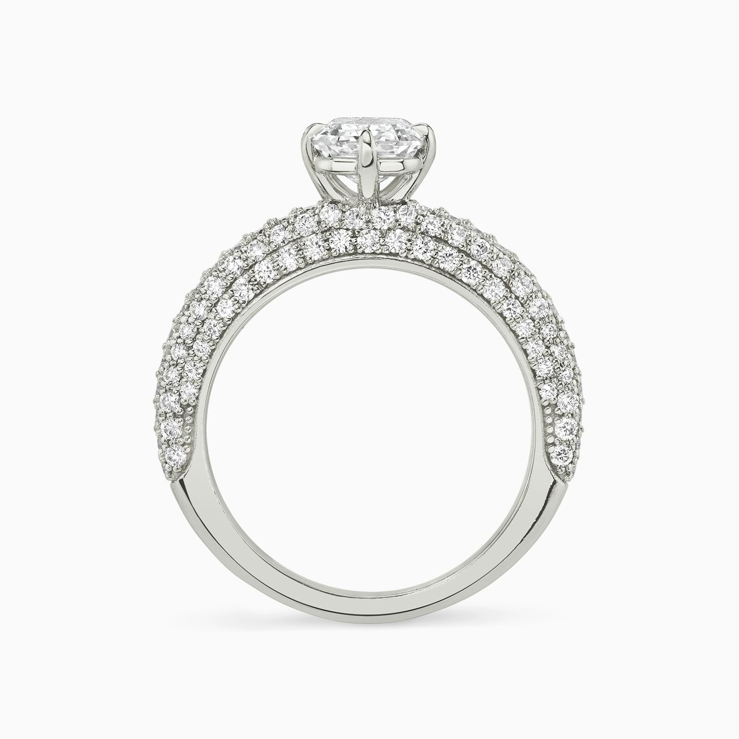 The Curator | Emerald | 18k | 18k White Gold | Band: Pavé | Diamond orientation: vertical | Carat weight: See full inventory