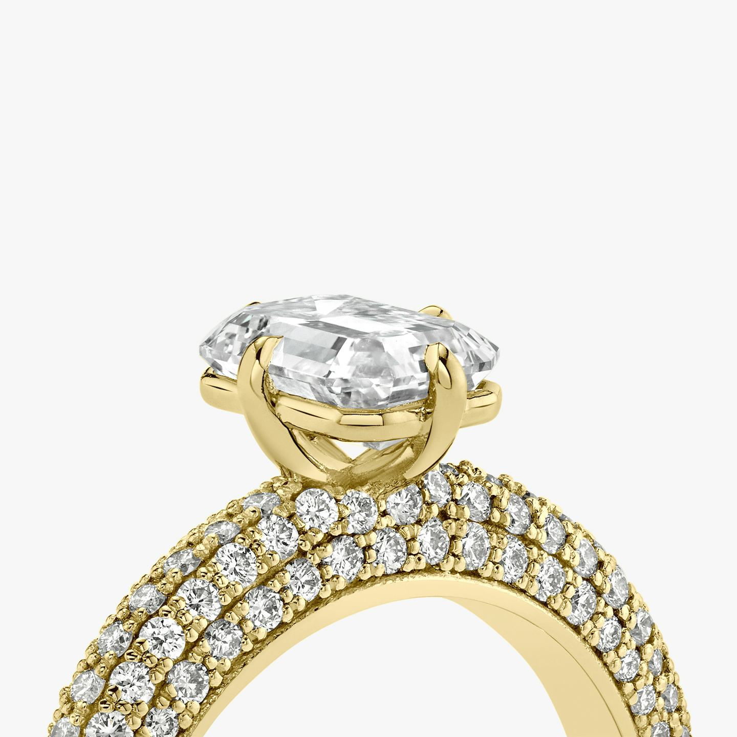 The Curator | Emerald | 18k | 18k Yellow Gold | Band: Pavé | Diamond orientation: vertical | Carat weight: See full inventory