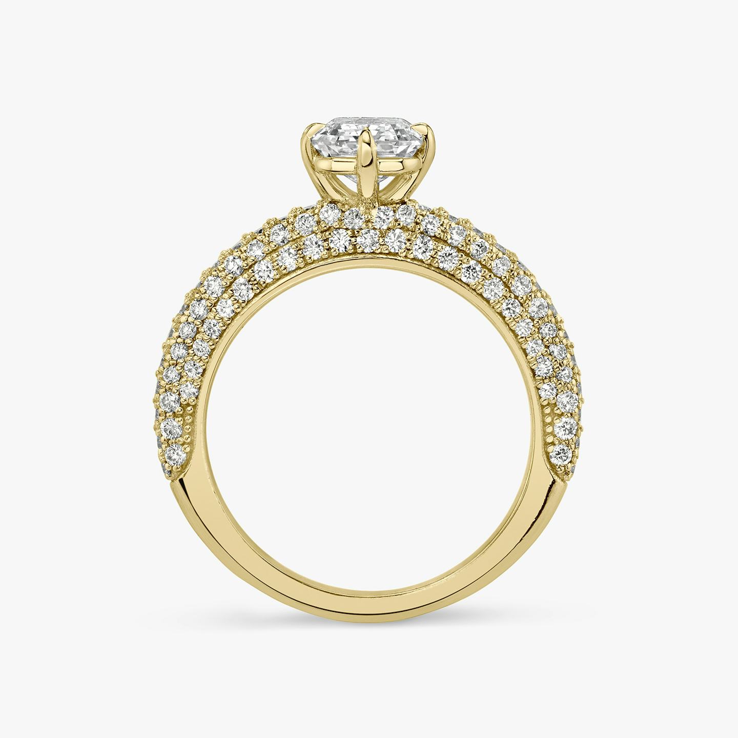 The Curator | Emerald | 18k | 18k Yellow Gold | Band: Pavé | Diamond orientation: vertical | Carat weight: See full inventory