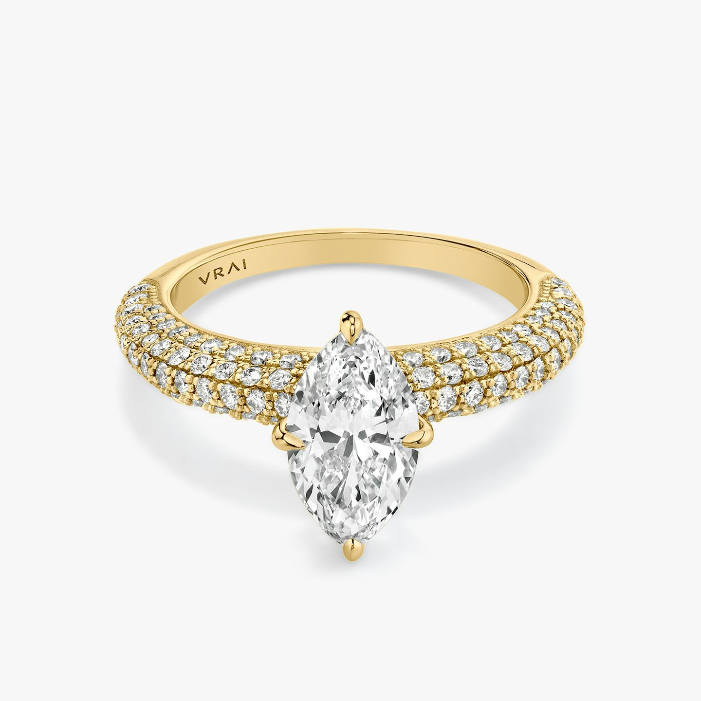 The Curator | Pavé Marquise | 18k | 18k Yellow Gold | Band: Pavé | Diamond orientation: vertical | Carat weight: See full inventory