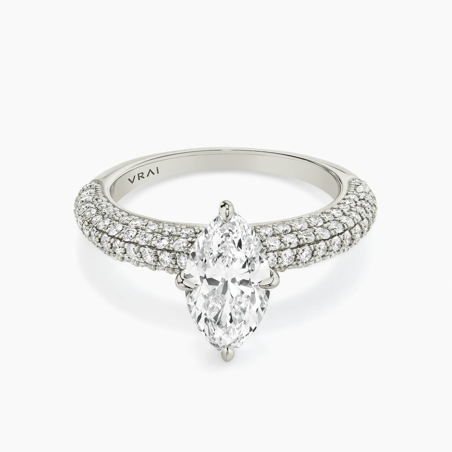 The Curator | Pavé Marquise | Platinum | Band: Pavé | Diamond orientation: vertical | Carat weight: See full inventory