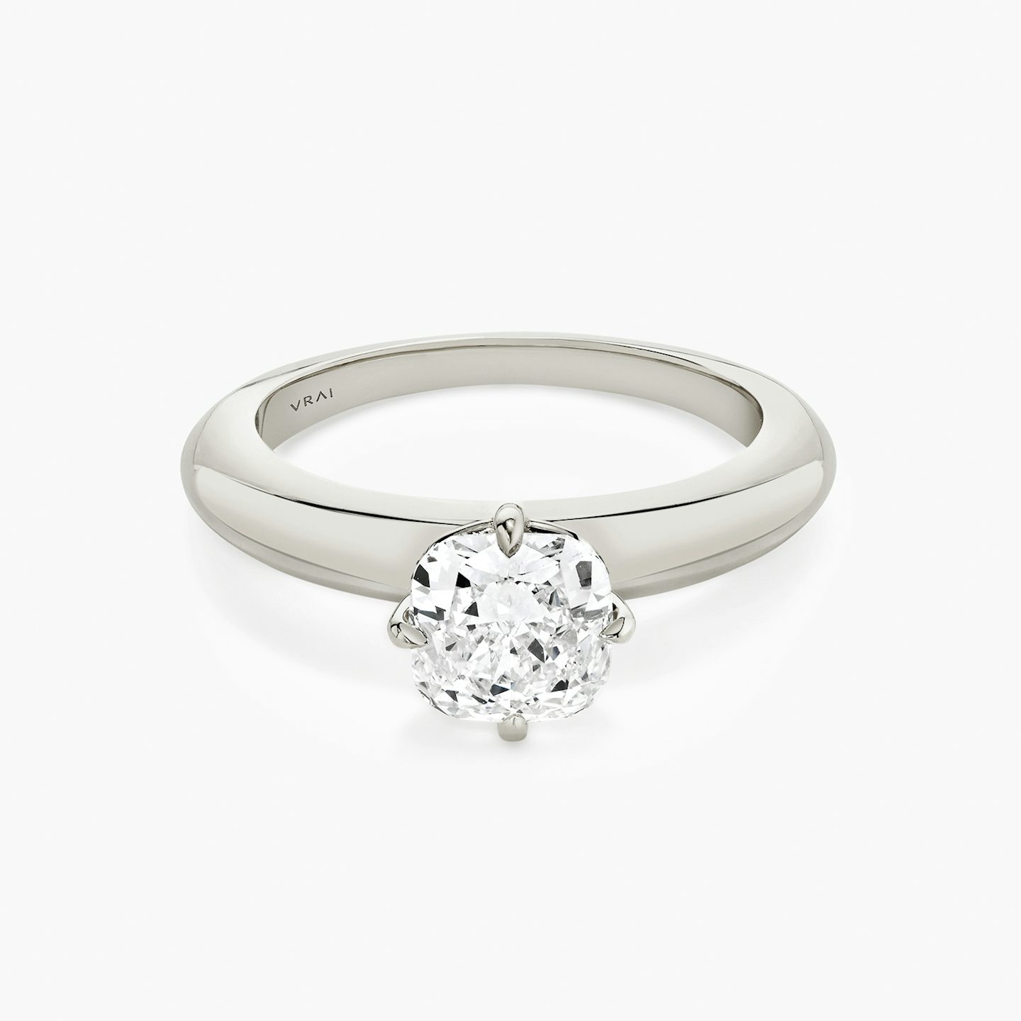 The Curator | Pavé Cushion | 18k | 18k White Gold | Band: Plain | Diamond orientation: vertical | Carat weight: See full inventory