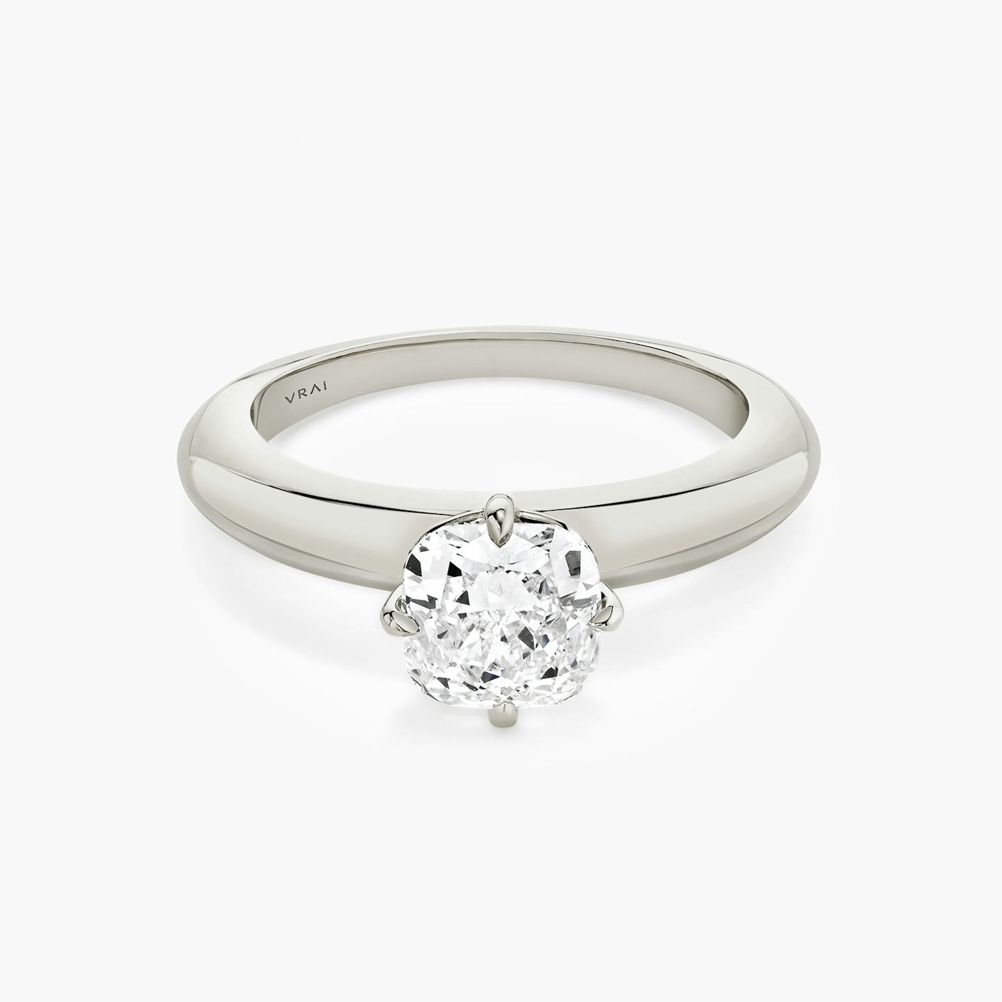 The Curator | Pavé Cushion | Platinum | Band: Plain | Diamond orientation: vertical | Carat weight: See full inventory