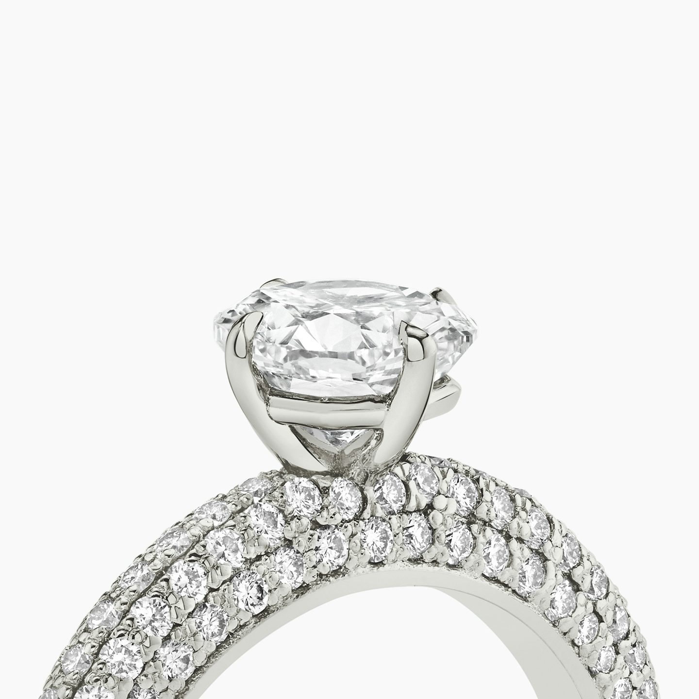 The Curator | Pavé Cushion | 18k | 18k White Gold | Band: Pavé | Diamond orientation: vertical | Carat weight: See full inventory