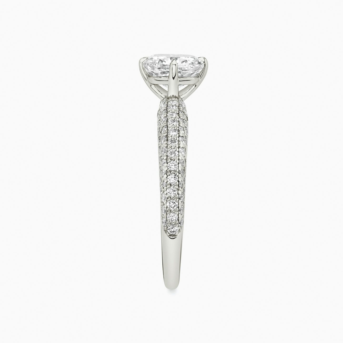 The Curator | Pavé Cushion | 18k | 18k White Gold | Band: Pavé | Diamond orientation: vertical | Carat weight: See full inventory