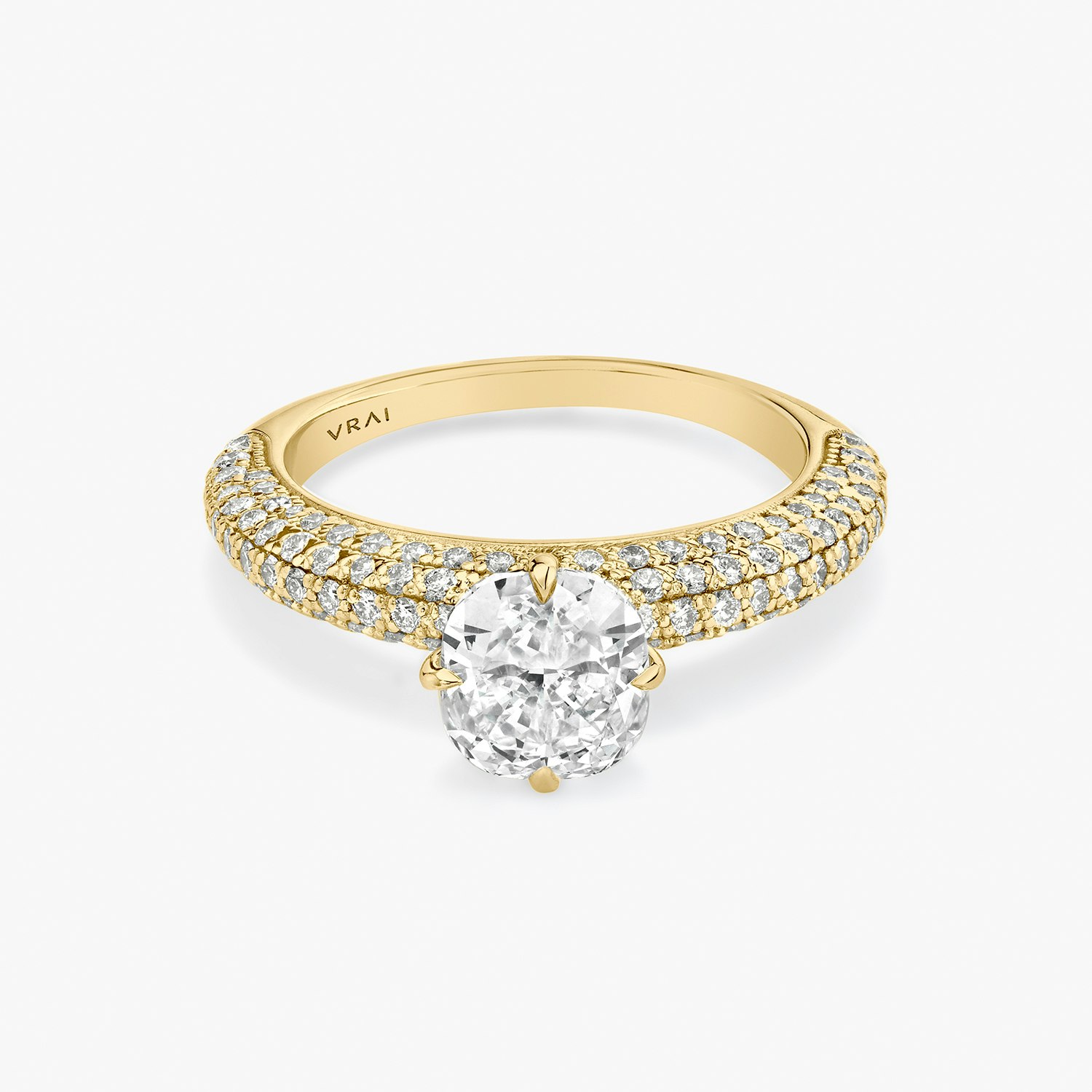 Curator Cushion Engagement Ring | 18k Yellow Gold