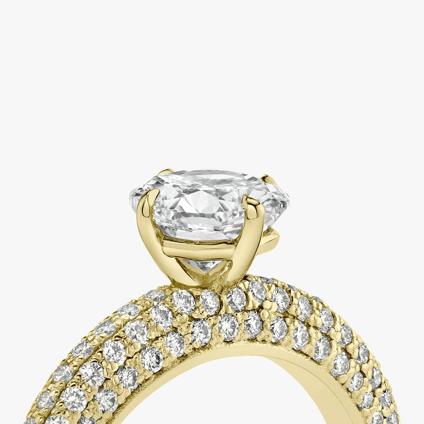 The Curator | Pavé Cushion | 18k | 18k Yellow Gold | Band: Pavé | Diamond orientation: vertical | Carat weight: See full inventory