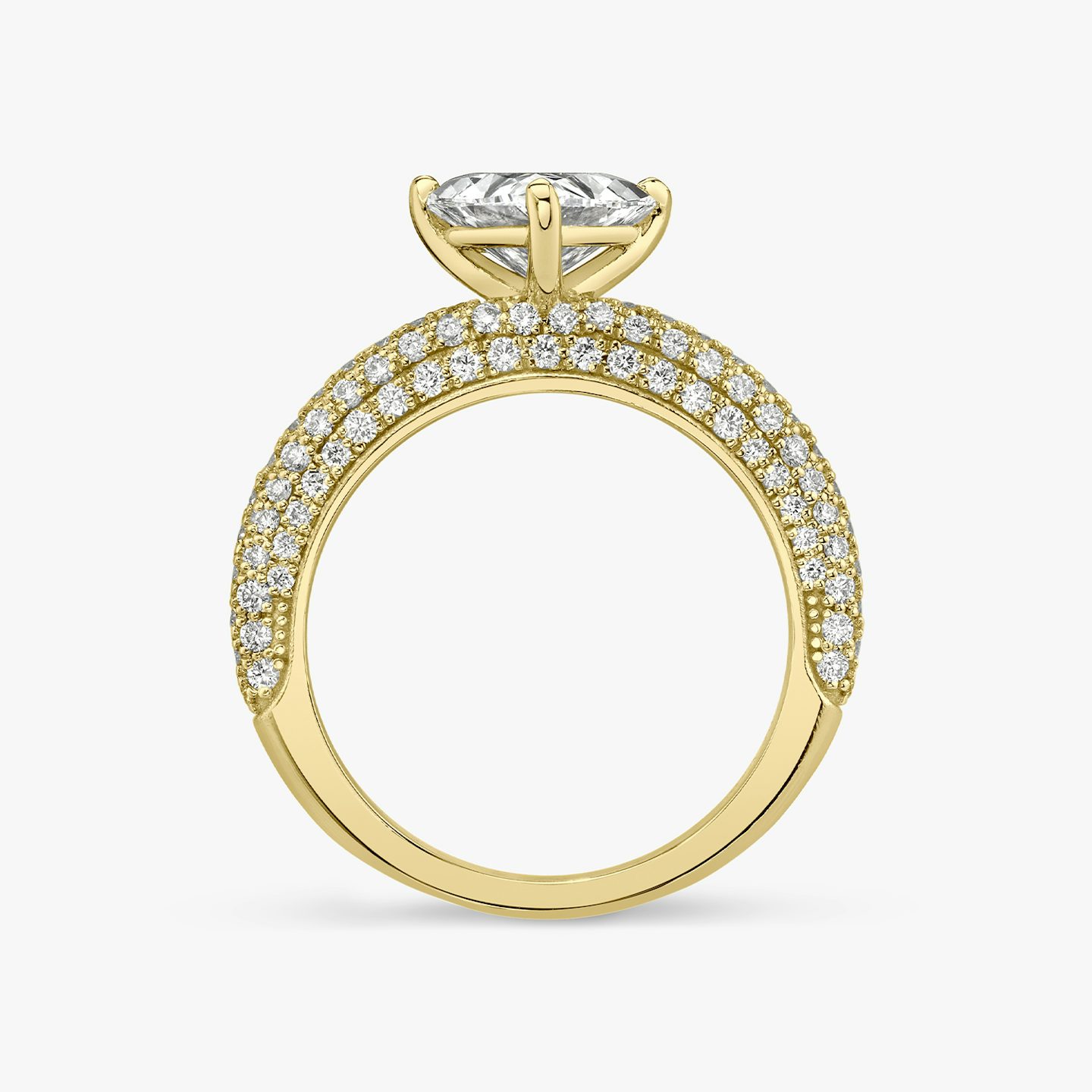The Curator | trillion | 18k | yellow-gold | bandAccent: pave | diamondOrientation: vertical | caratWeight: other