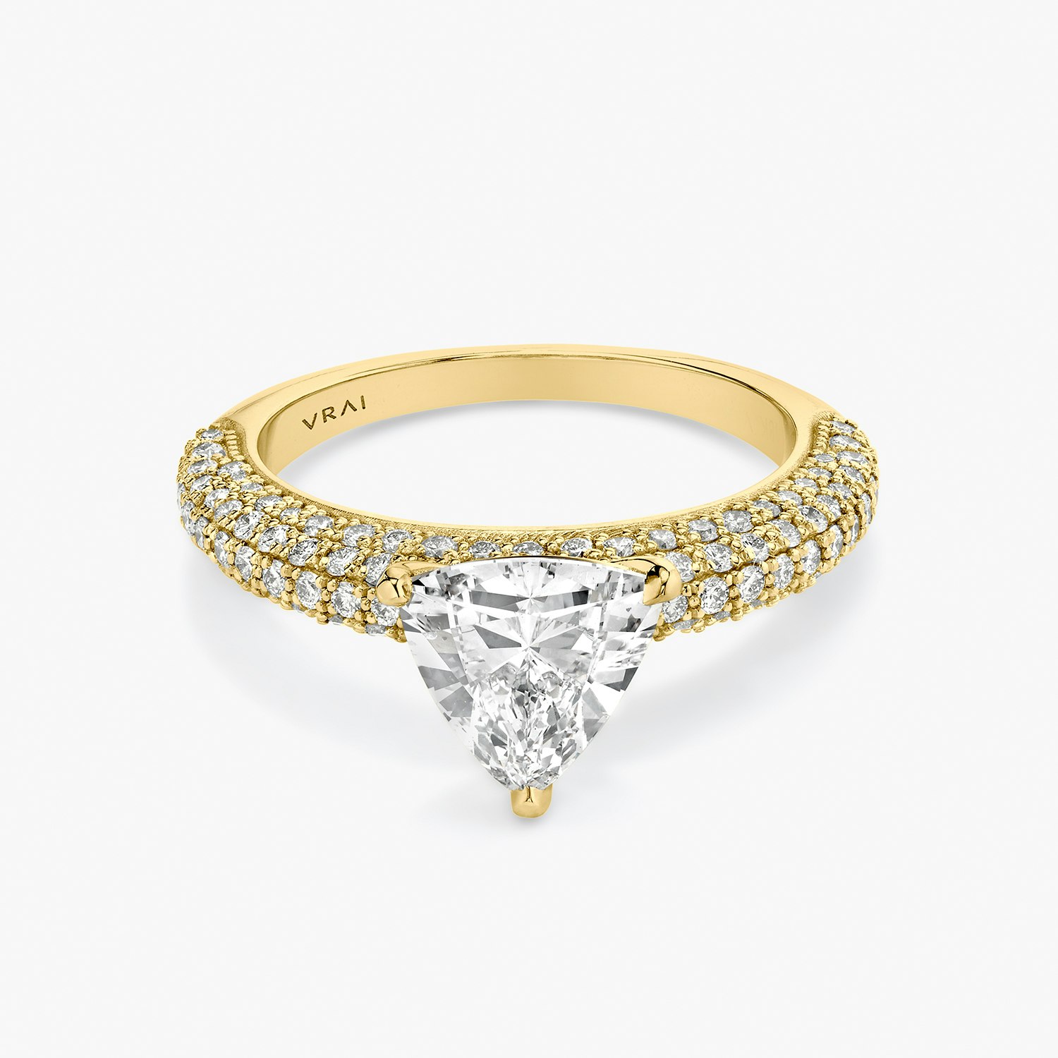 Curator Trillion Engagement Ring | 18k Yellow Gold