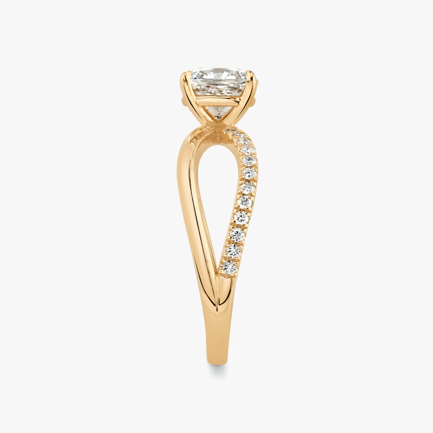 The Duet | Pavé Cushion | 14k | 14k Rose Gold | Band: Pavé | Diamond orientation: vertical | Carat weight: See full inventory