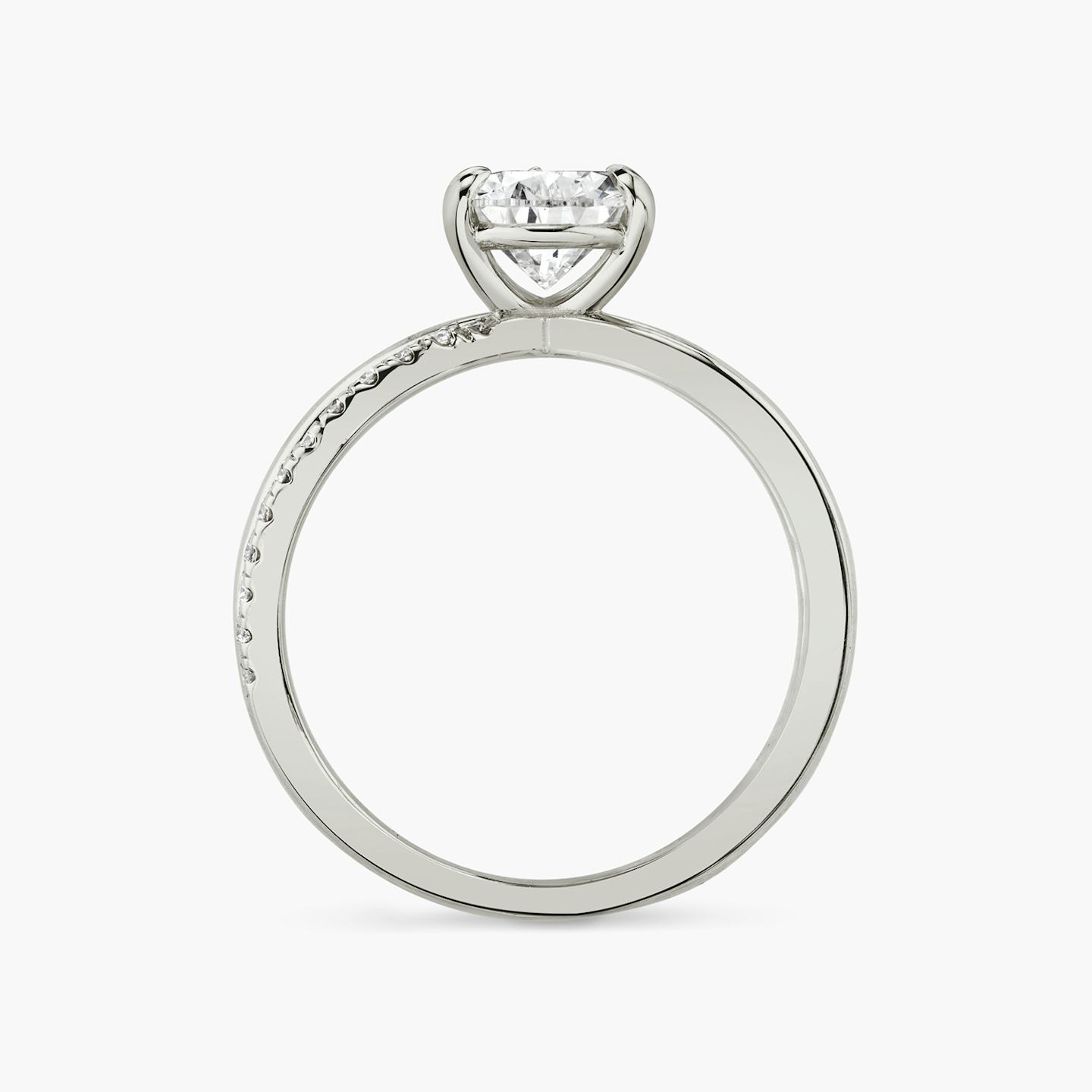 The Duet | Pear | Platinum | Band: Pavé | Diamond orientation: vertical | Carat weight: See full inventory