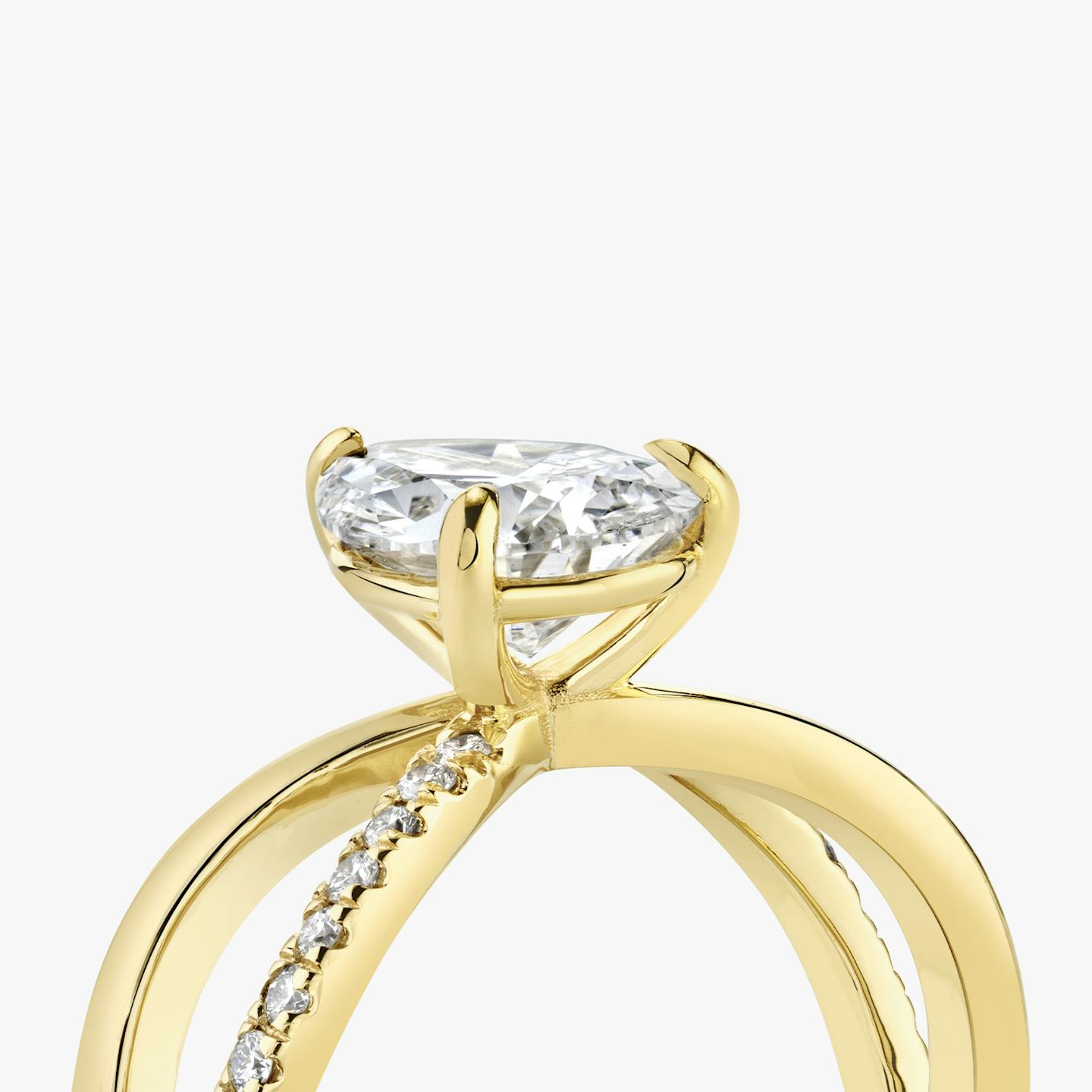 The Duet | Pear | 18k | 18k Yellow Gold | Band: Pavé | Diamond orientation: vertical | Carat weight: See full inventory