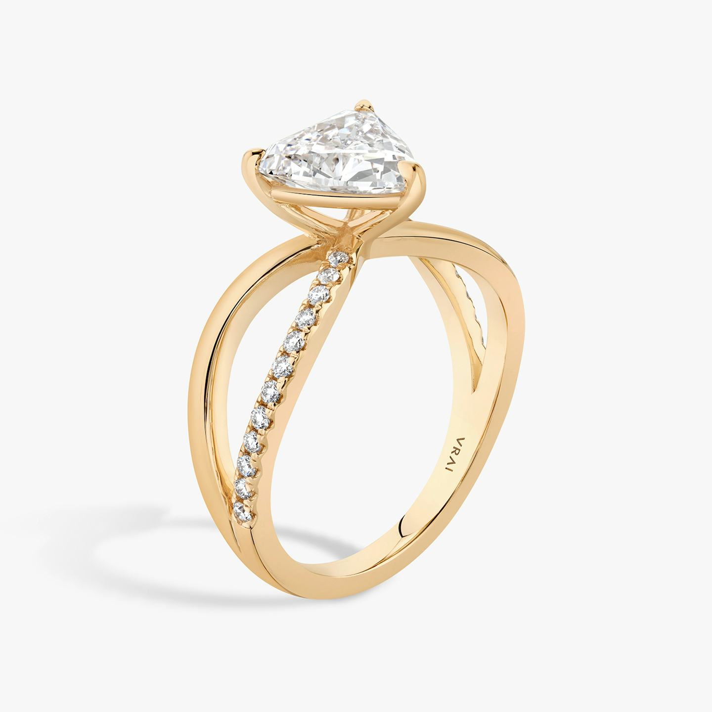 The Duet | Trillion | 14k | 14k Rose Gold | Band: Pavé | Diamond orientation: vertical | Carat weight: See full inventory