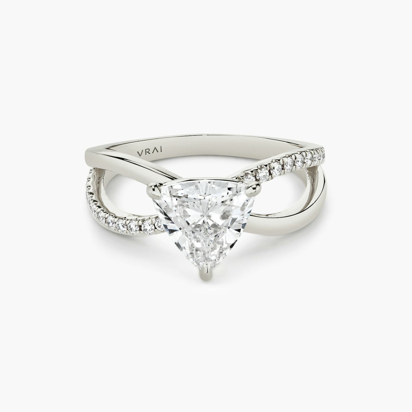 The Duet | Trillion | 18k | 18k White Gold | Band: Pavé | Diamond orientation: vertical | Carat weight: See full inventory
