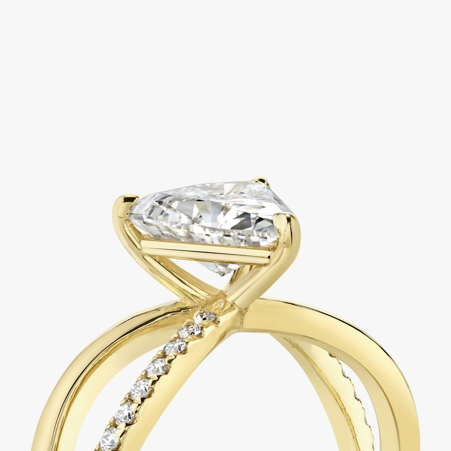 The Duet | Trillion | 18k | 18k Yellow Gold | Band: Pavé | Diamond orientation: vertical | Carat weight: See full inventory