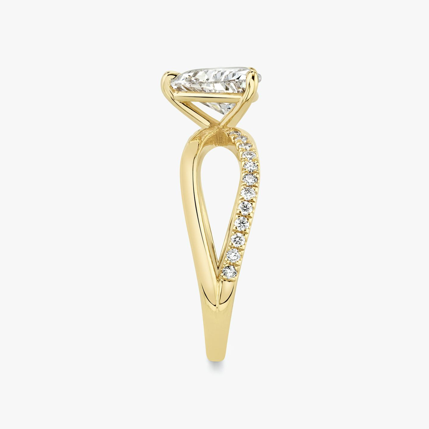The Duet | Trillion | 18k | 18k Yellow Gold | Band: Pavé | Diamond orientation: vertical | Carat weight: See full inventory
