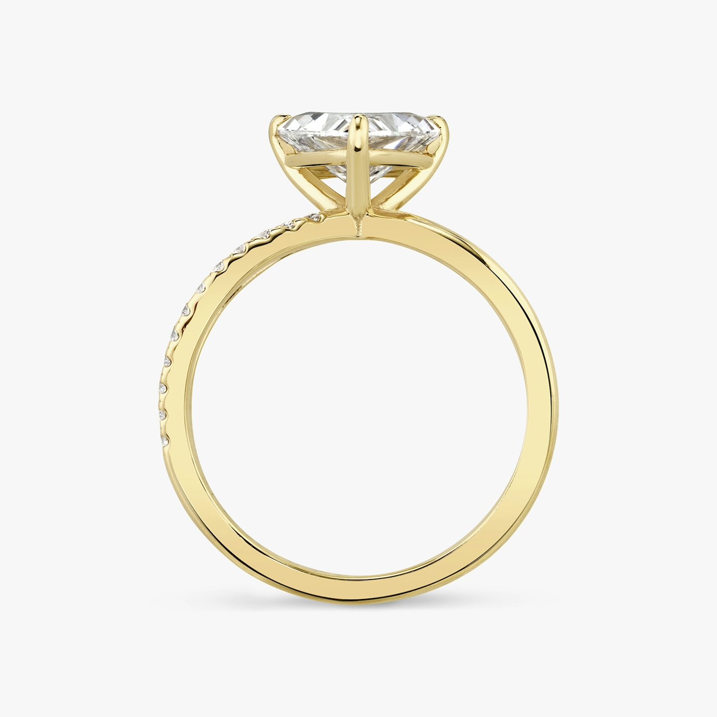 The Duet | trillion | 18k | yellow-gold | bandAccent: pave | diamondOrientation: vertical | caratWeight: other