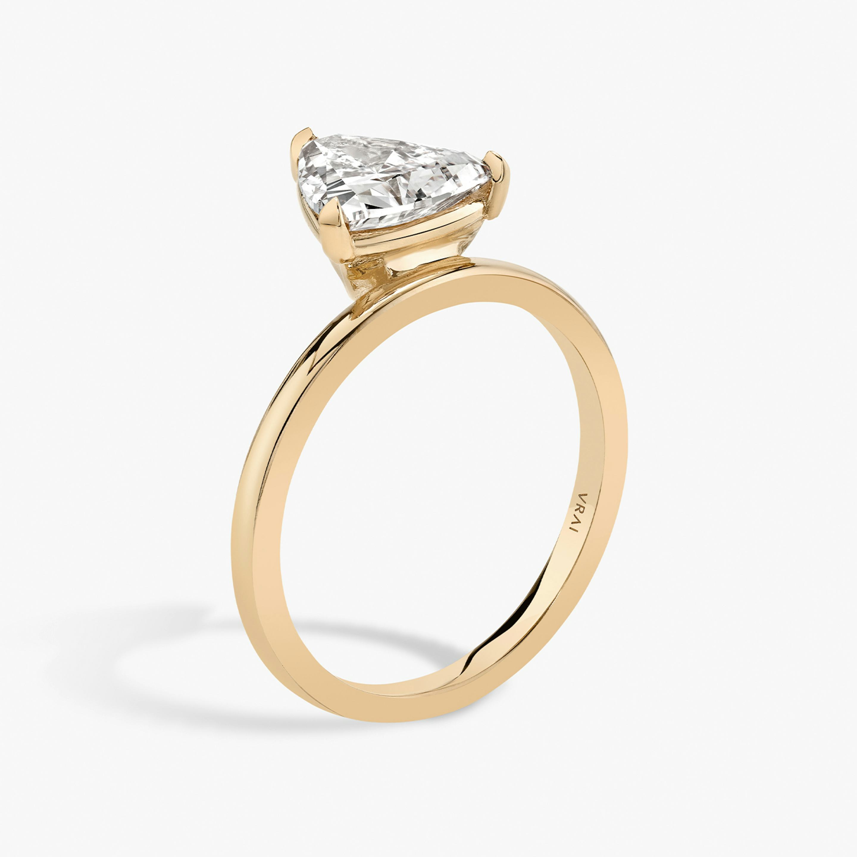 The Hover | Trillion | 14k | 14k Rose Gold | Band: Plain | Diamond orientation: vertical | Carat weight: See full inventory