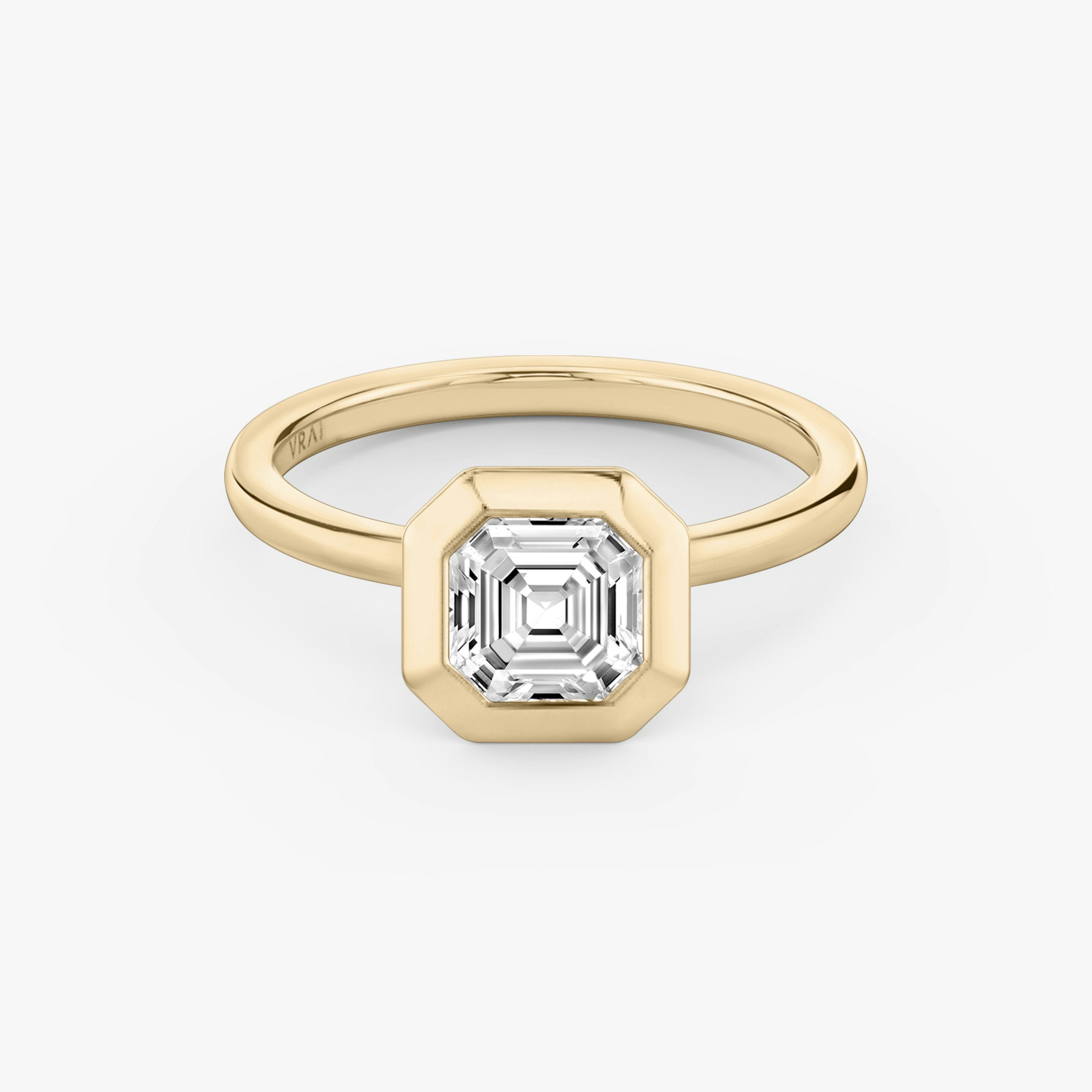 The Signature Bezel | Asscher | 14k | 14k Rose Gold | Band: Plain | Diamond orientation: vertical | Carat weight: See full inventory