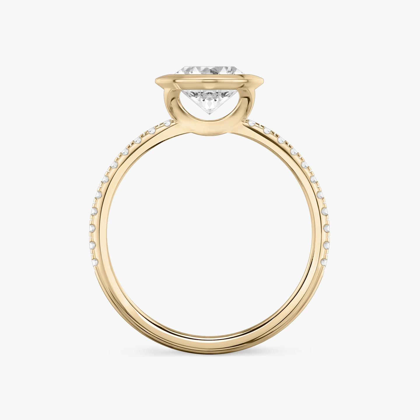 The Signature Bezel | Oval | 14k | 14k Rose Gold | Band: Pavé | Diamond orientation: vertical | Carat weight: See full inventory
