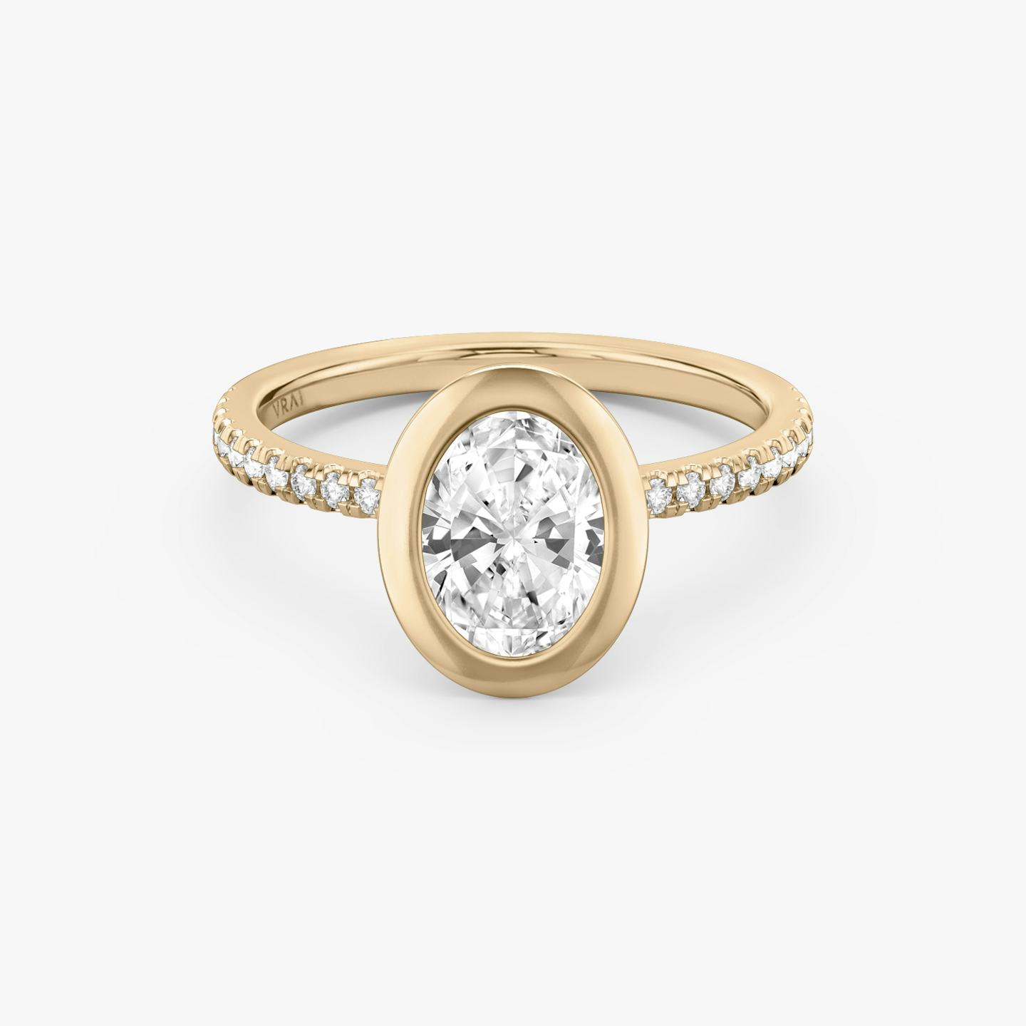 The Signature Bezel | Oval | 14k | 14k Rose Gold | Band: Pavé | Diamond orientation: vertical | Carat weight: See full inventory