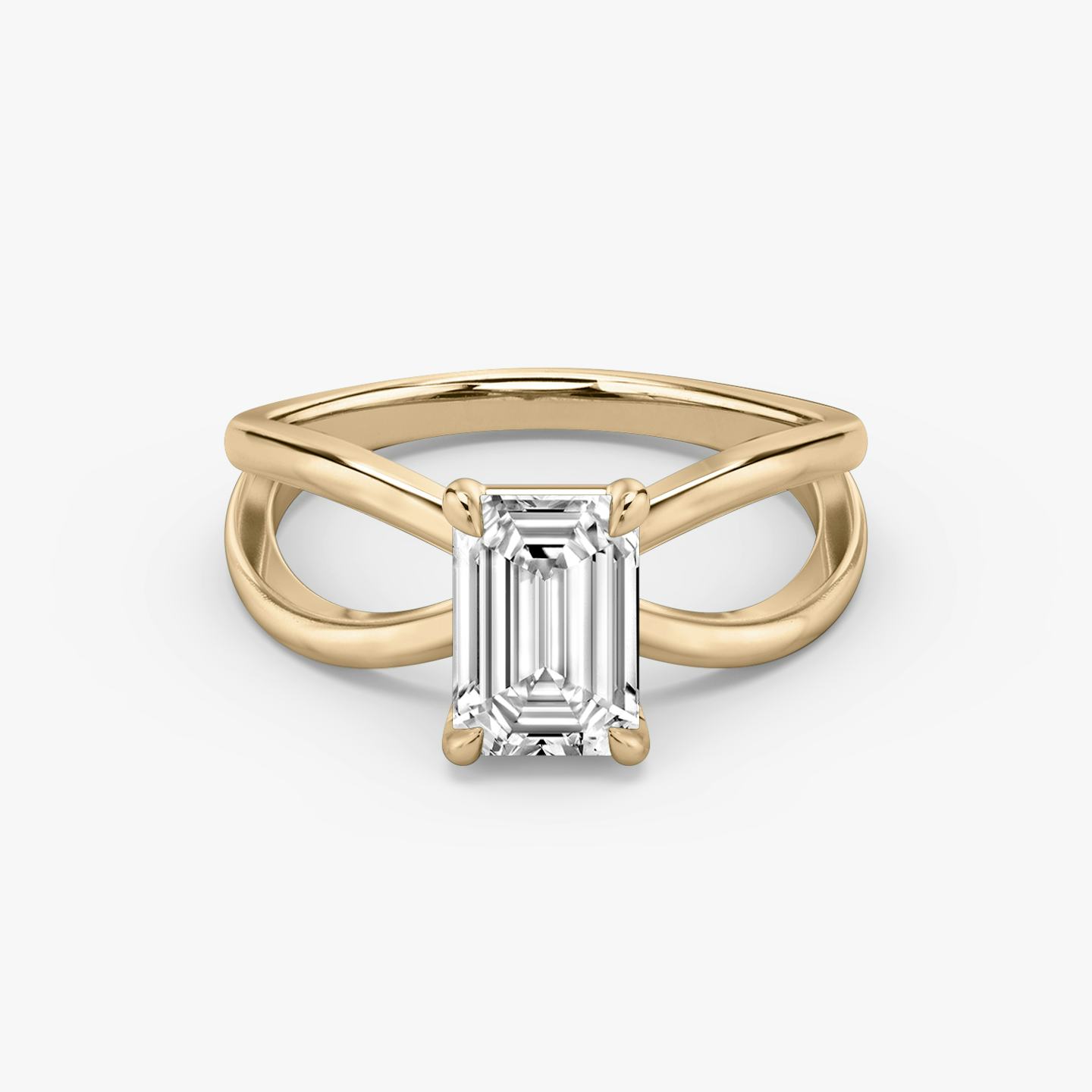 The Duet | Emerald | 14k | 14k Rose Gold | Band: Plain | Diamond orientation: vertical | Carat weight: See full inventory