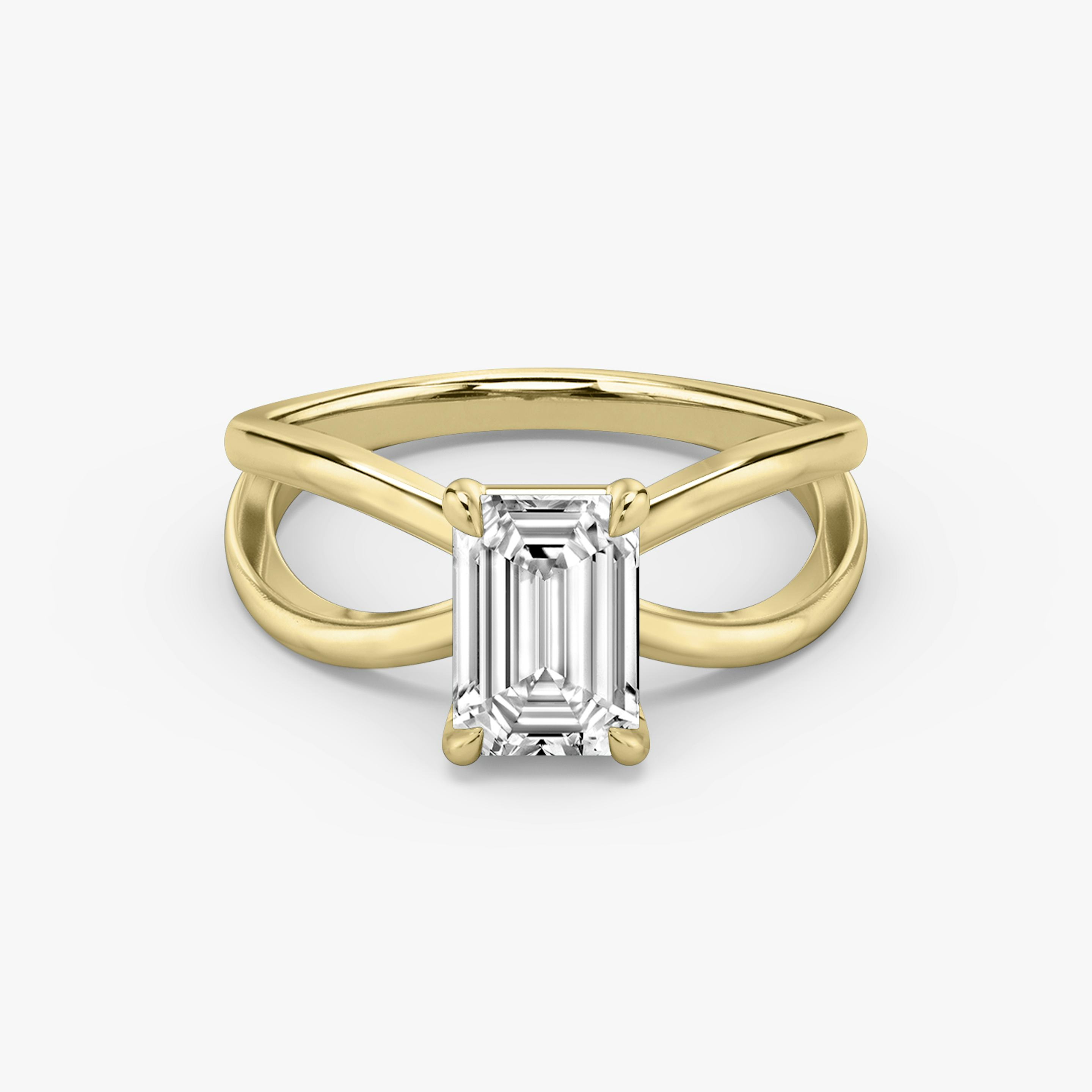 The Duet | Emerald | 18k | 18k Yellow Gold | Band: Plain | Diamond orientation: vertical | Carat weight: See full inventory