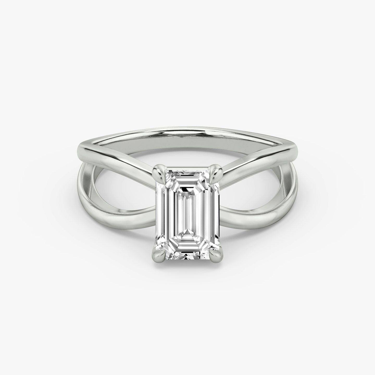 Duet | Emerald | Platin | Ring: Schlicht | Diamantausrichtung: vertical | Karatgewicht: Gesamtbestand ansehen