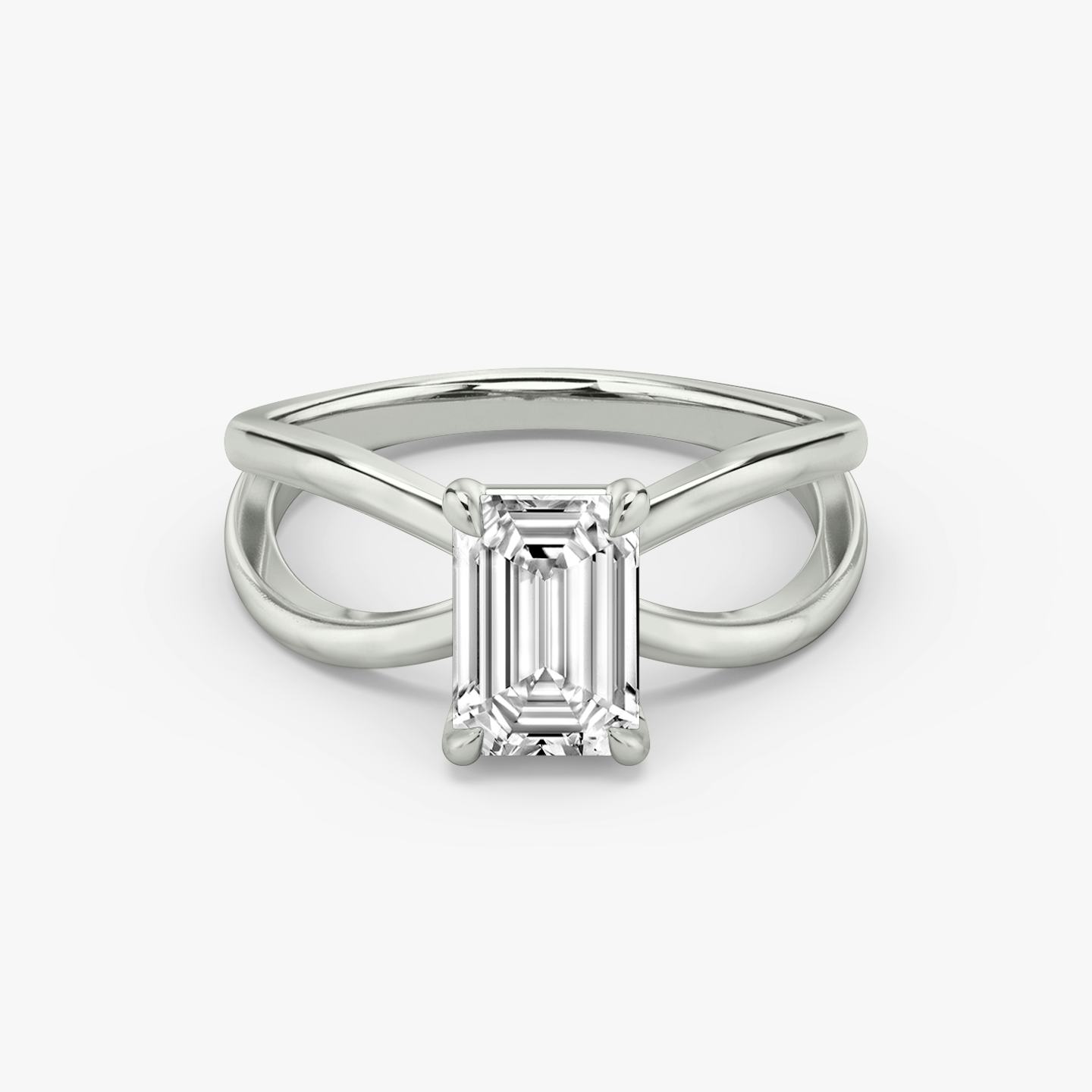 The Duet | Emerald | 18k | 18k White Gold | Band: Plain | Diamond orientation: vertical | Carat weight: See full inventory