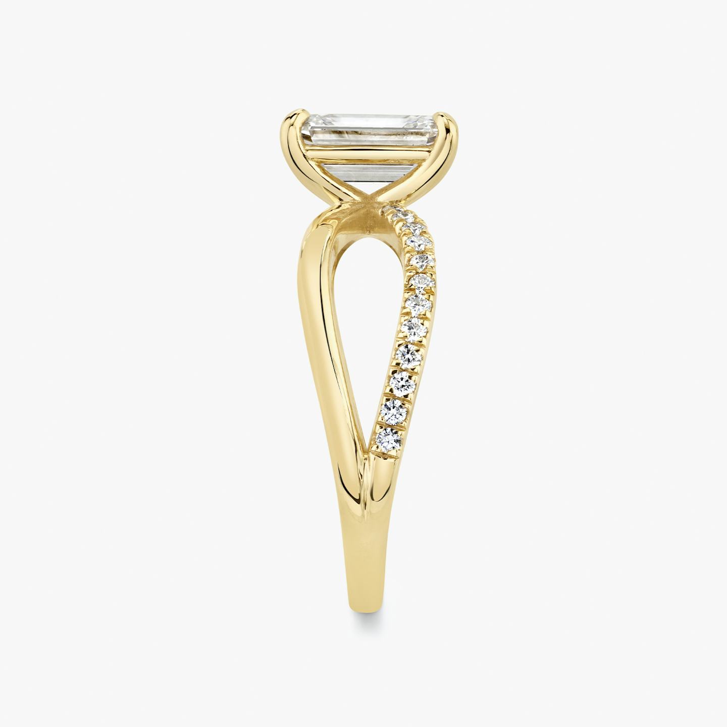 The Duet | Emerald | 18k | 18k Yellow Gold | Band: Pavé | Diamond orientation: vertical | Carat weight: See full inventory