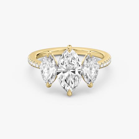 Three stone marquise engagement ring