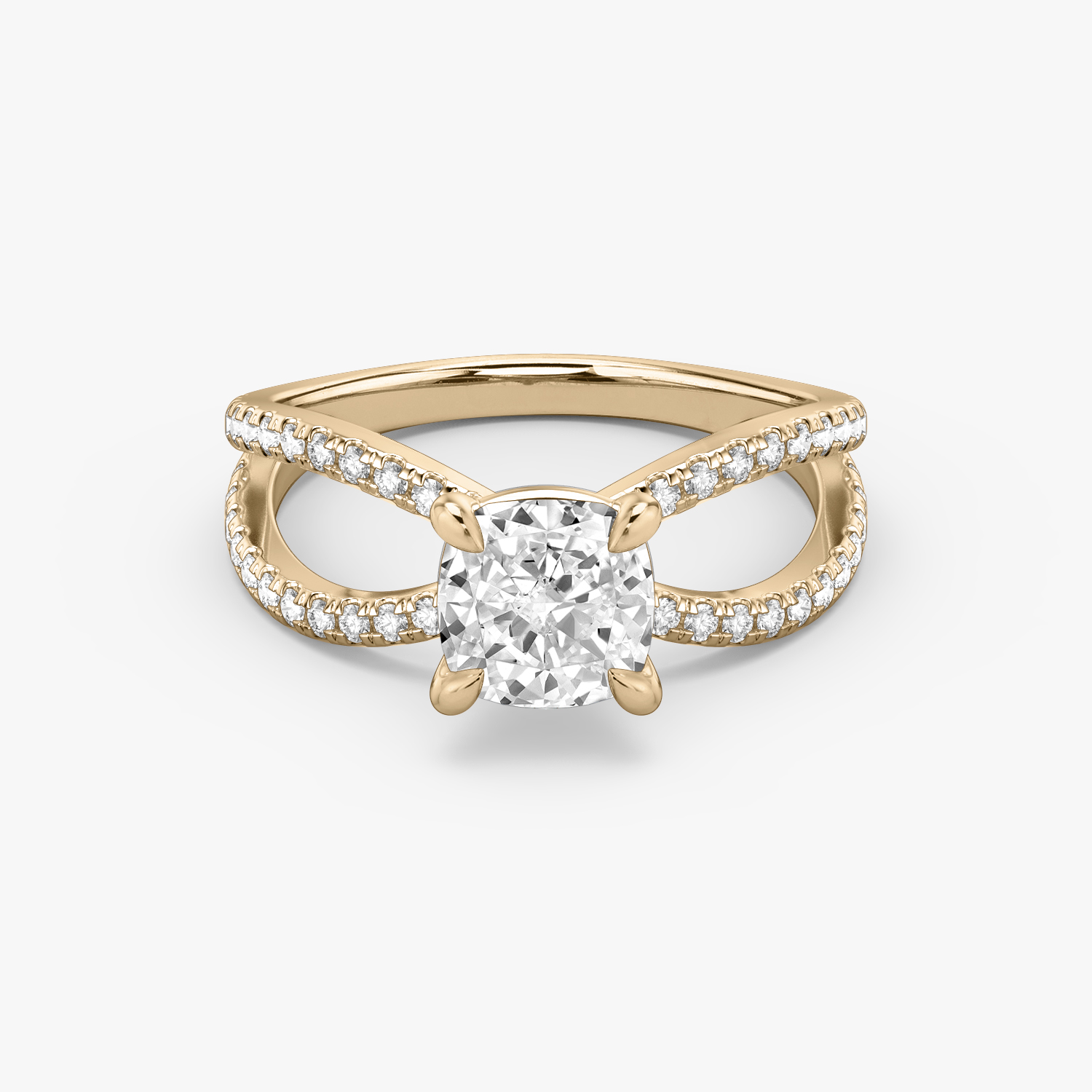 Duet Cushion Engagement Ring | 14k Rose Gold