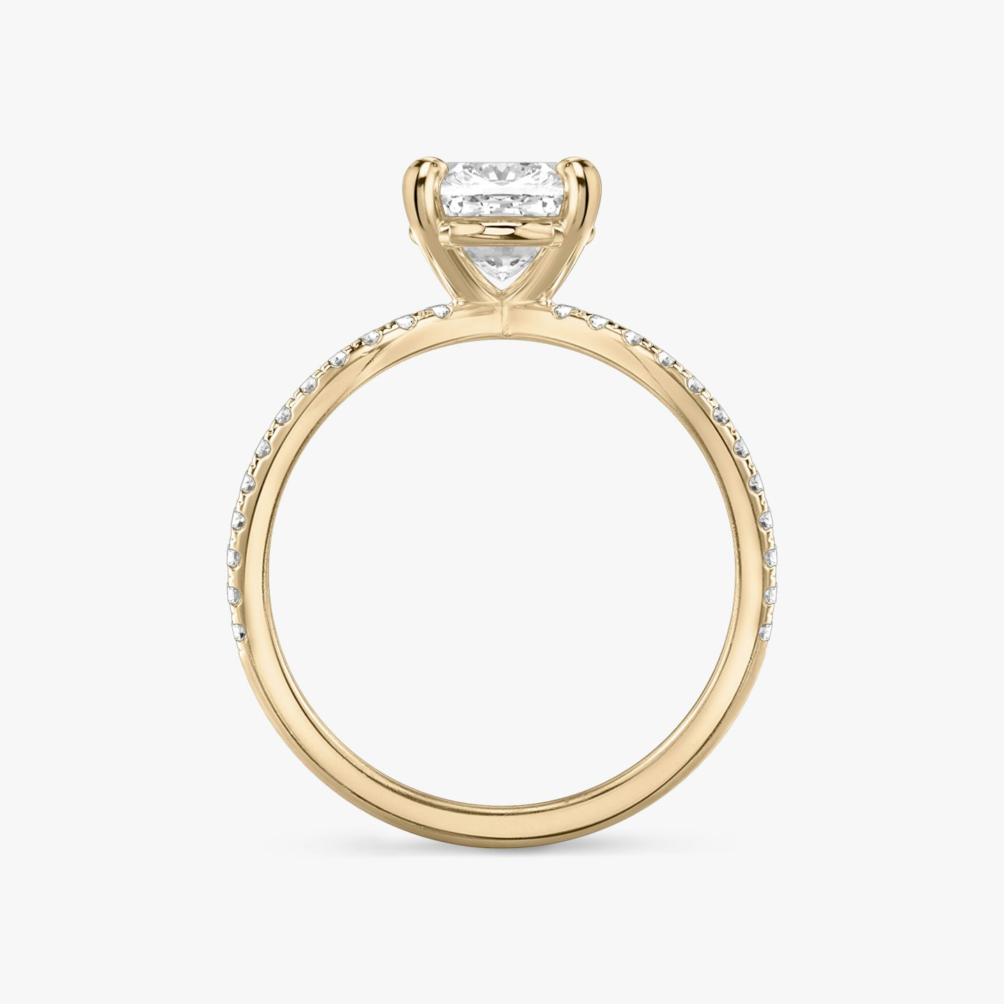 Duet | Pavé Cushion | 14k | 14k Roségold | Ring: Ring mit doppeltem Pavé-Besatz | Diamantausrichtung: vertical | Karatgewicht: Gesamtbestand ansehen