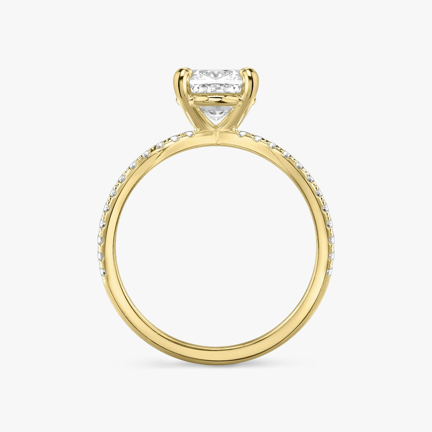 The Duet | Pavé Cushion | 18k | 18k Yellow Gold | Band: Double pavé | Diamond orientation: vertical | Carat weight: See full inventory