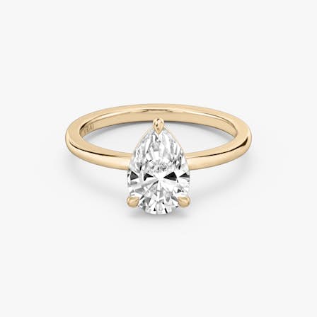 Pear signature prong ring