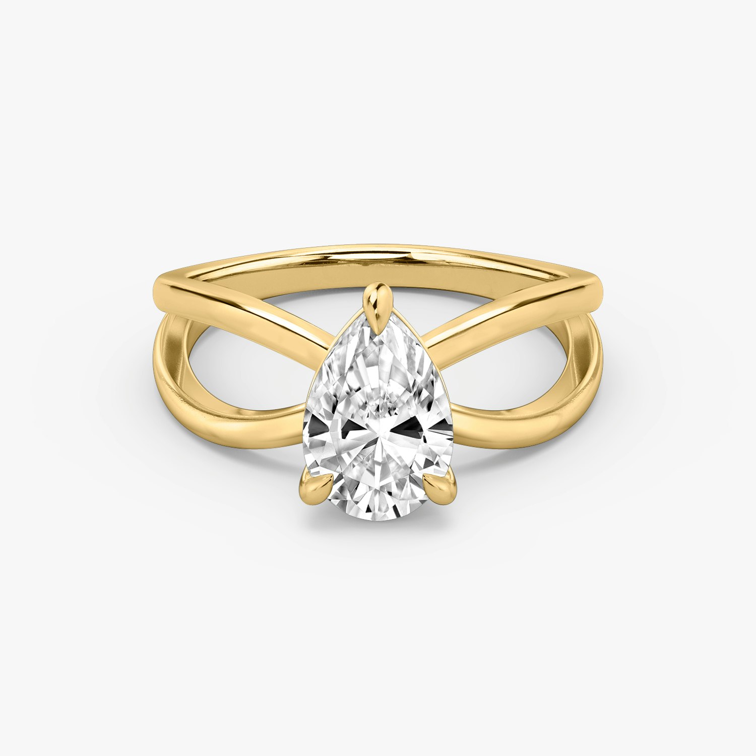 Duet Pear Engagement Ring | 18k Yellow Gold