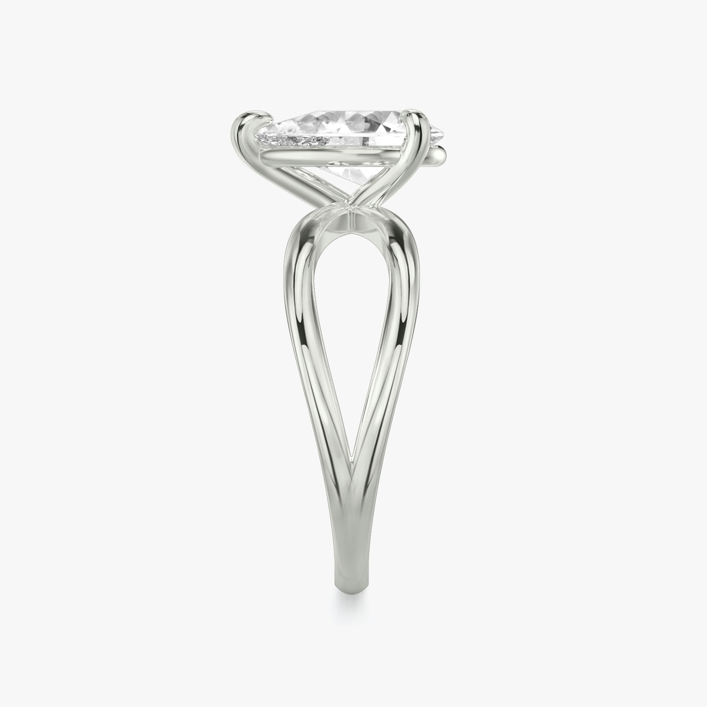 The Duet | Pear | Platinum | Band: Plain | Diamond orientation: vertical | Carat weight: See full inventory