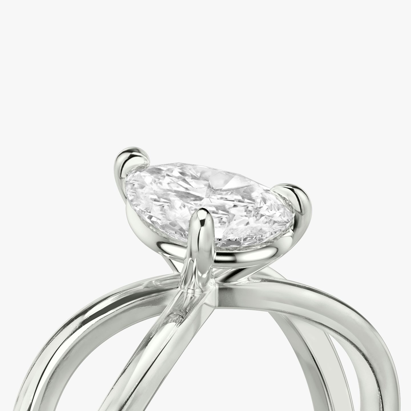 The Duet | Pear | Platinum | Band: Plain | Diamond orientation: vertical | Carat weight: See full inventory