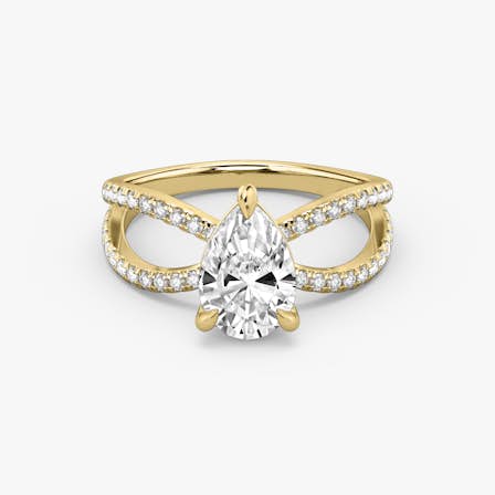 Duet pear engagement ring