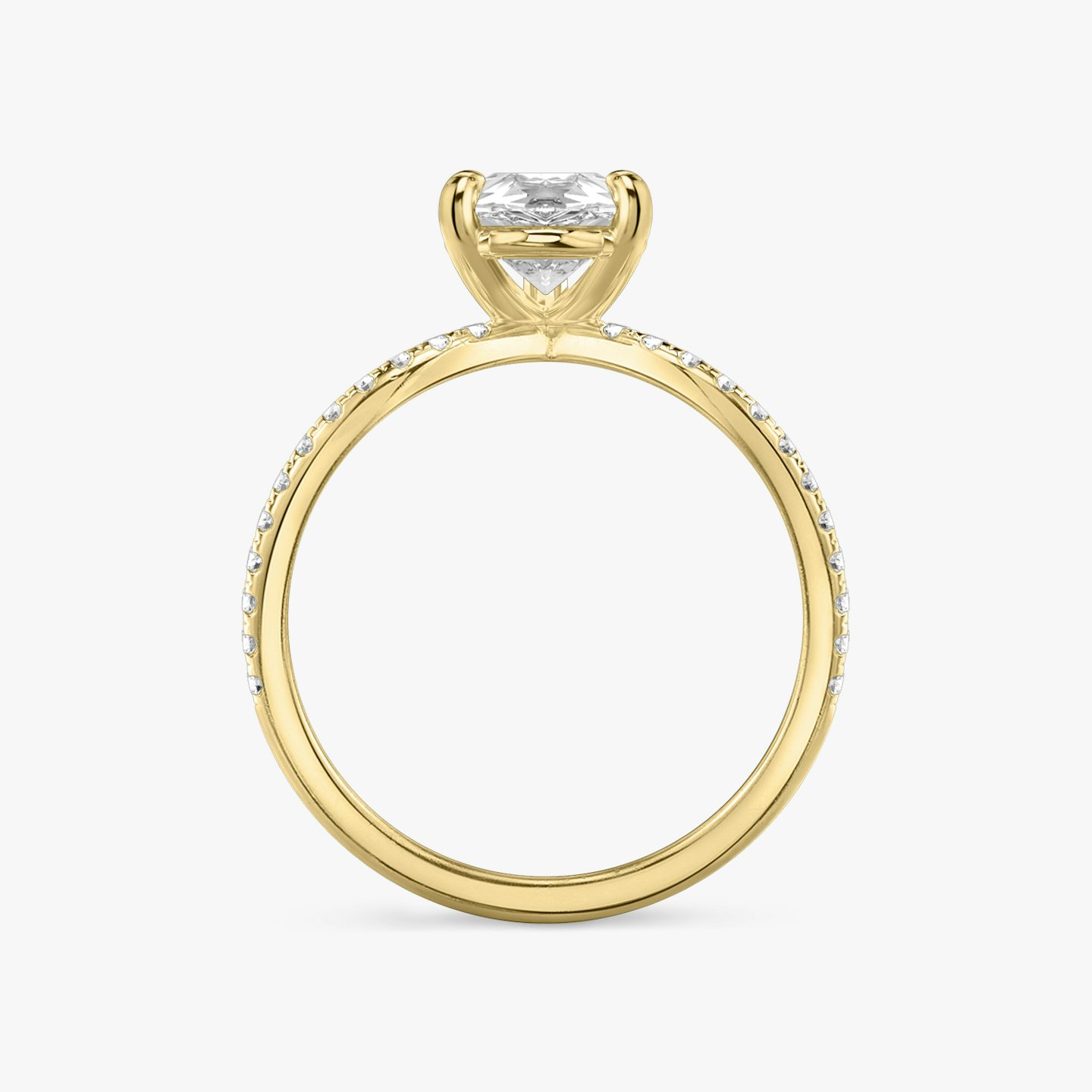 The Duet | Pear | 18k | 18k Yellow Gold | Band: Double pavé | Diamond orientation: vertical | Carat weight: See full inventory